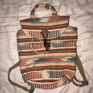 Boho Woven Rainbow Backpack